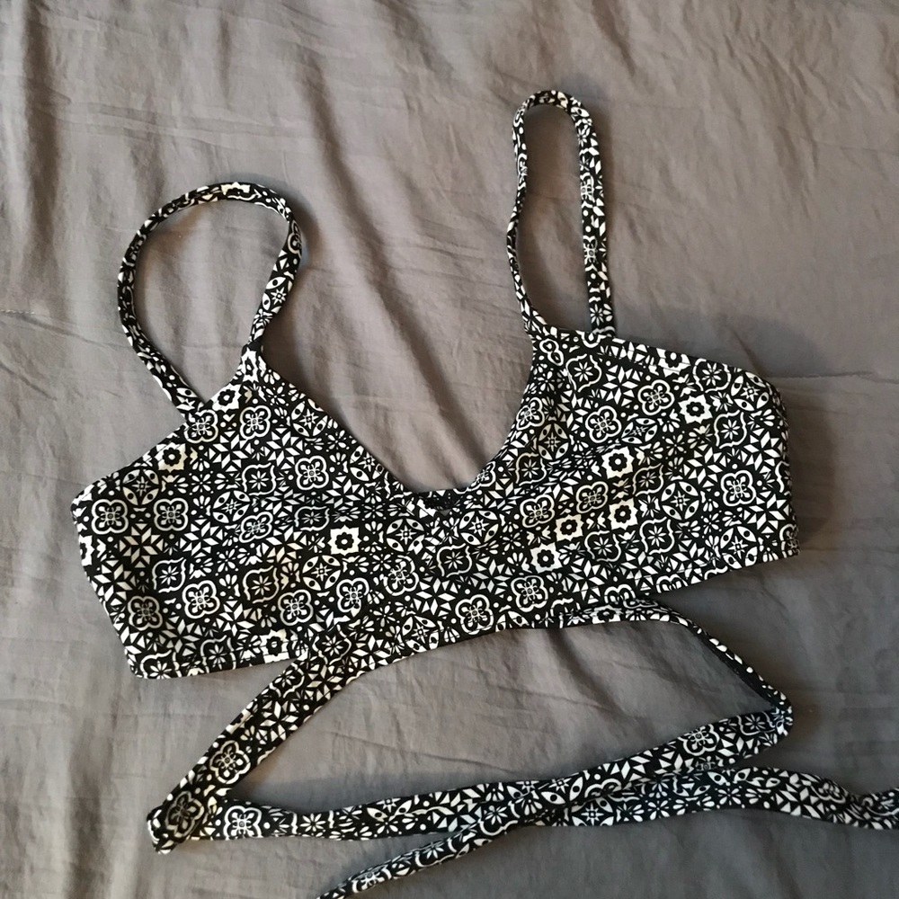 Black and White Tie Around Bikini